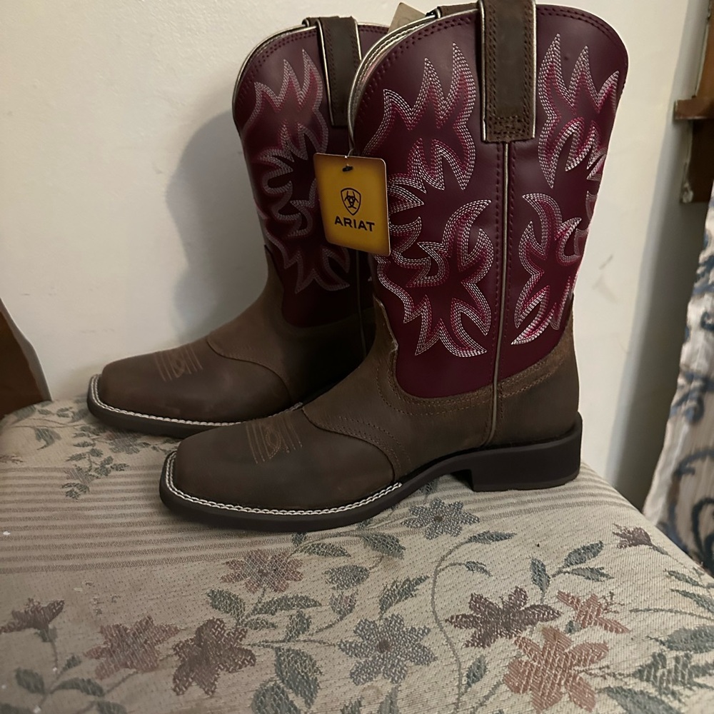 Ariat Brown and Burgundy Heeled Boots